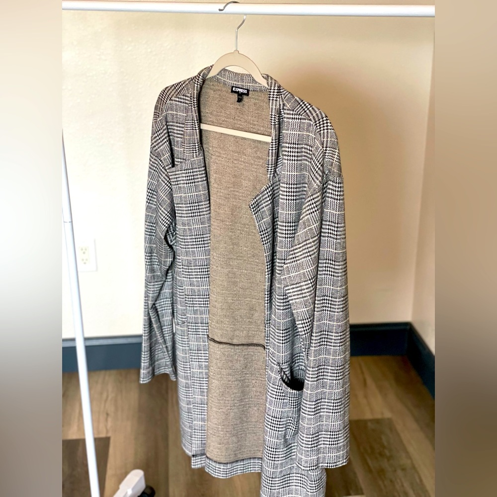 Plaid, over coat
